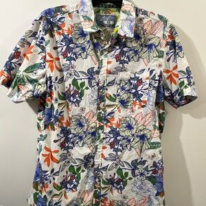Huntington Beach Club size L Floral Print Men's Shirt - Multicolor 100% Cotton